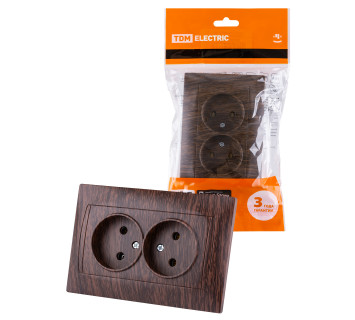 Розетка двойная 2П 10А 250В венге 