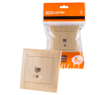 Розетка телефонная RJ11 сосна 