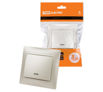 Выключатель 1 кл. с подсветкой 10А перламутр 