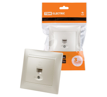 Розетка компьютерная RJ45  перламутр 