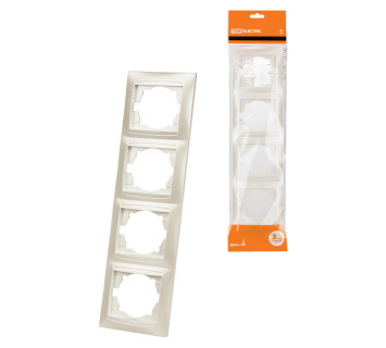 Рамка 4-х постовая вертикальная перламутр 