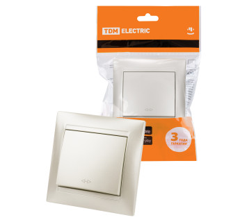 Перекрестный выключатель 1-кл. 10А перламутр 