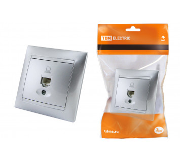 Розетка компьютерная RJ45  серебр. металлик 