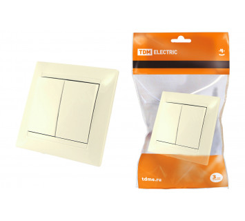 Выключатель 2-х кл. 10А сл. кость 