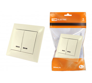 Выключатель 2 кл. с подсветкой 10А сл. кость 