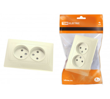 Розетка двойная 2П 10А 250В с защ. шт. сл. кость 