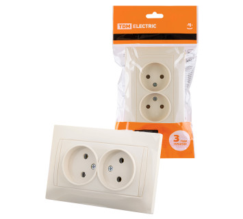 Розетка двойная 2П 10А 250В сл. кость 