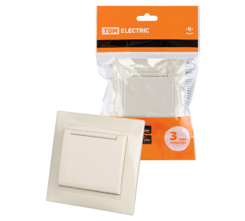 Розетка 2П+З 16А 250В IP44 с крышкой сл. кость 