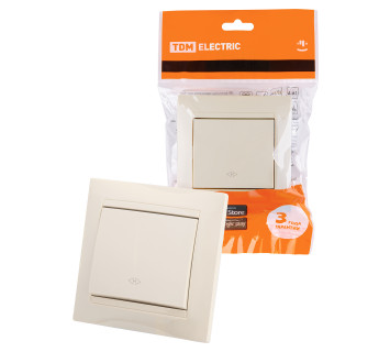 Перекрестный выключатель 1-кл. 10А сл. кость 