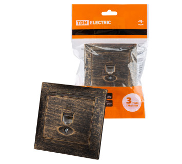 Розетка компьютерная RJ45  старинная бронза 