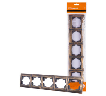 Рамка 5-ти постовая горизонтальная старинная бронза 