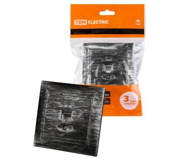 Розетка телефонная RJ11 старинное серебро 