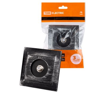 Розетка SAT (F-разъем) 0-2400МГц старинное серебро 