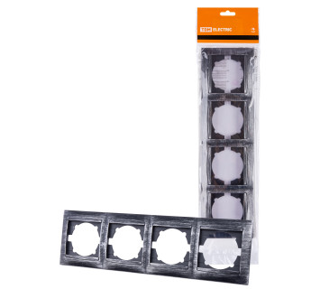 Рамка 4-х постовая горизонтальная старинное серебро 