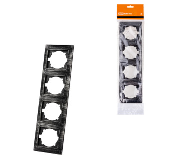 Рамка 4-х постовая вертикальная старинное серебро 