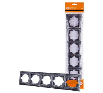 Рамка 5-ти постовая горизонтальная старинное серебро 