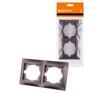 Рамка 2-х постовая горизонтальная шоколад 