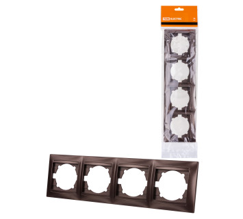 Рамка 4-х постовая горизонтальная шоколад 