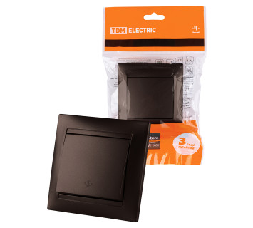 Перекрестный выключатель 1-кл. 10А шоколад 