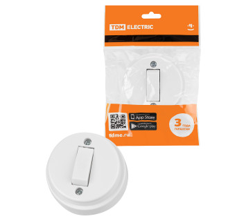 Выключатель 1-кл. открытой установки IP20 10А белый 