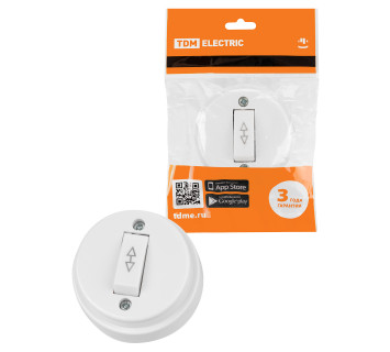 Переключатель на 2 направления 1-кл. открытой установки IP20 10А белый 