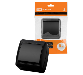 Выключатель 1-кл. открытой установки IP44 10А графит 