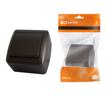 Выключатель 1-кл. открытой установки IP44 10А шоколад 