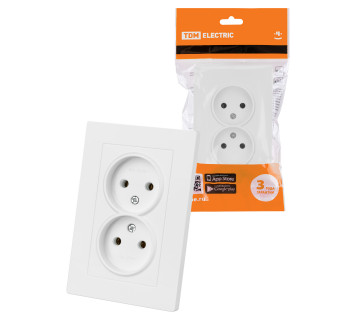 Розетка двойная 2П 10А 250В белая 