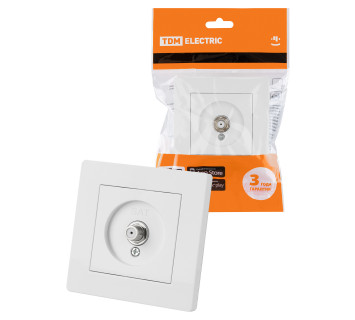 Розетка SAT (F-разъем) 0-2400МГц белая 