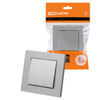 Выключатель 1 кл. 10А серебр. металлик 