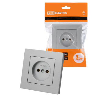 Розетка 2П 10А 250В серебр. металлик 