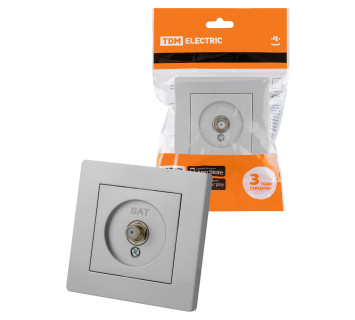 Розетка SAT (F-разъем) 0-2400МГц серебр. металлик 