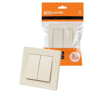 Выключатель 2-х кл. 10А сл. кость 