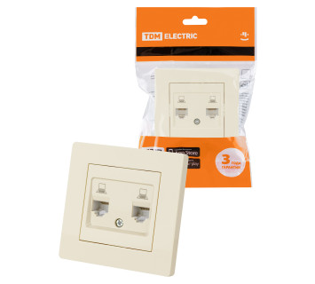 Розетка компьютерная двойная RJ45 сл. кость 