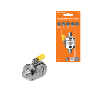 Грозозащита коакс кабеля TV/SAT/CATV, F-штекер/F-штекер, 75 Ом, DC-3 ГГц, газ, 100Вт, с зазем, TDM