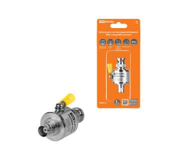 Грозозащита систем видеонаблюдения, BNC-гнездо/BNC-штекер для ВЧ кабеля 75 Ом, с заз, газ, МГц, TDM