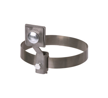 Держатель хомут ?10-160 мм нержавеющая сталь, с выносом для прута ?6-10 мм, стальной зажим TDM