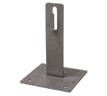 Держатель для плос. кровли для прута ?6-10 мм, стал.крюк, осн.100х100 мм, в. 150 мм, гор. цинк. TDM