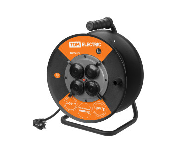Удлинитель силовой УХз16-004 TDM (метал. катушка, А3, 4 места IP44/30м КГ 3х1,5)