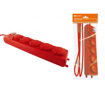 Удлинитель силовой Уз16-05В TDM (с крышками IP44, выключатель, 5 мест/5м ПВС 3х1,0)