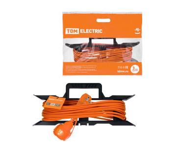 Удлинитель-шнур силовой на рамке УШз16 TDM (штепс. гнездо, 10м ПВС 3х1,5)
