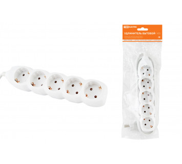 Удлинитель бытовой  У05  5 гнезд, 5метров, с заземлением, ПВС  3х1мм2  16А/250В TDM