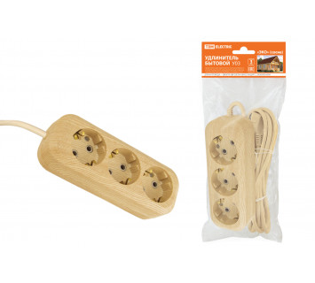 Удлинитель бытовой У03 3 гнезда, 3метра,2П+3, ПВС 3х1мм2 