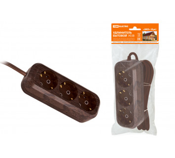 Удлинитель бытовой У03 3 гнезда, 3метра,2П+3, ПВС 3х1мм2 