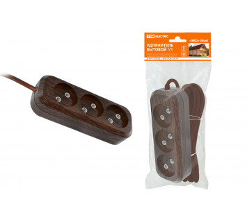 Удлинитель бытовой У3 3 гнезда, 3метра,2П б/з, ПВС 2х0,75мм2 