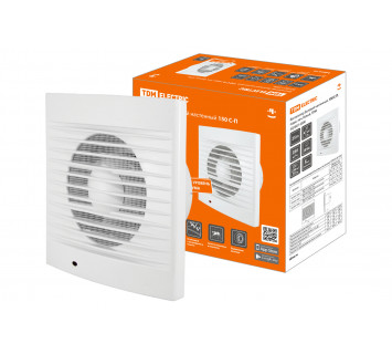 Вентилятор бытовой настенный, 150 С-П, подш. кач, белый, TDM