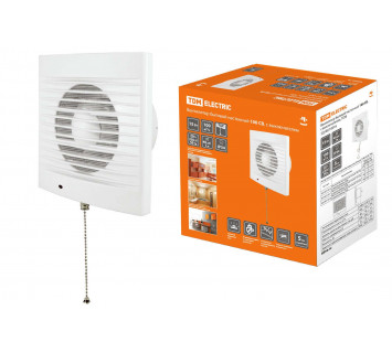 Вентилятор бытовой настенный 100 СВ, с выключателем, TDM