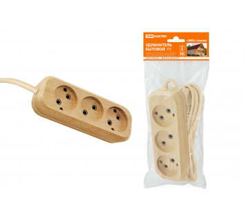 Удлинитель бытовой У3 3 гнезда, 5метров,2П б/з, ПВС 2х0,75мм2 