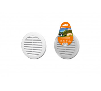 Решетка круглая с москитной сеткой, с фланцем d100, внеш. D136, бел. TDM