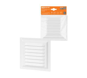 Решетка металл. 150х150, белая, с покрытием полимерной эмалью, TDM